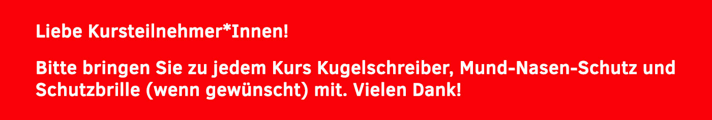 Liebe Kursteilnehmer