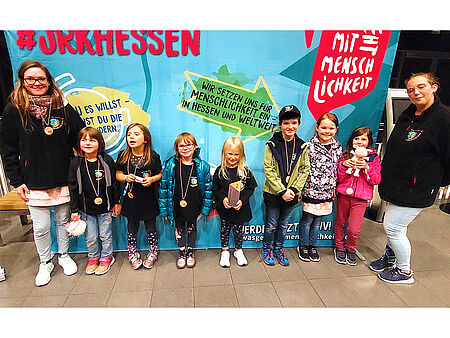 Das JRK Niedermittlau in der Altersstufe Bambini/Stufe 1 (fünf bis sieben Jahre)