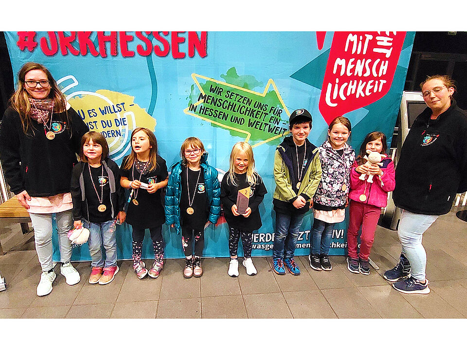 Das JRK Niedermittlau in der Altersstufe Bambini/Stufe 1 (fünf bis sieben Jahre)