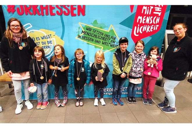 Das JRK Niedermittlau in der Altersstufe Bambini/Stufe 1 (fünf bis sieben Jahre)